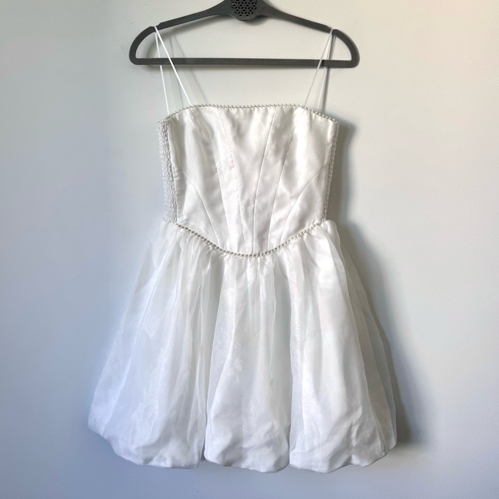 Amanda Uprichard Pompeo Dress with Pearl Trim - Size S - Picture 4 of 15